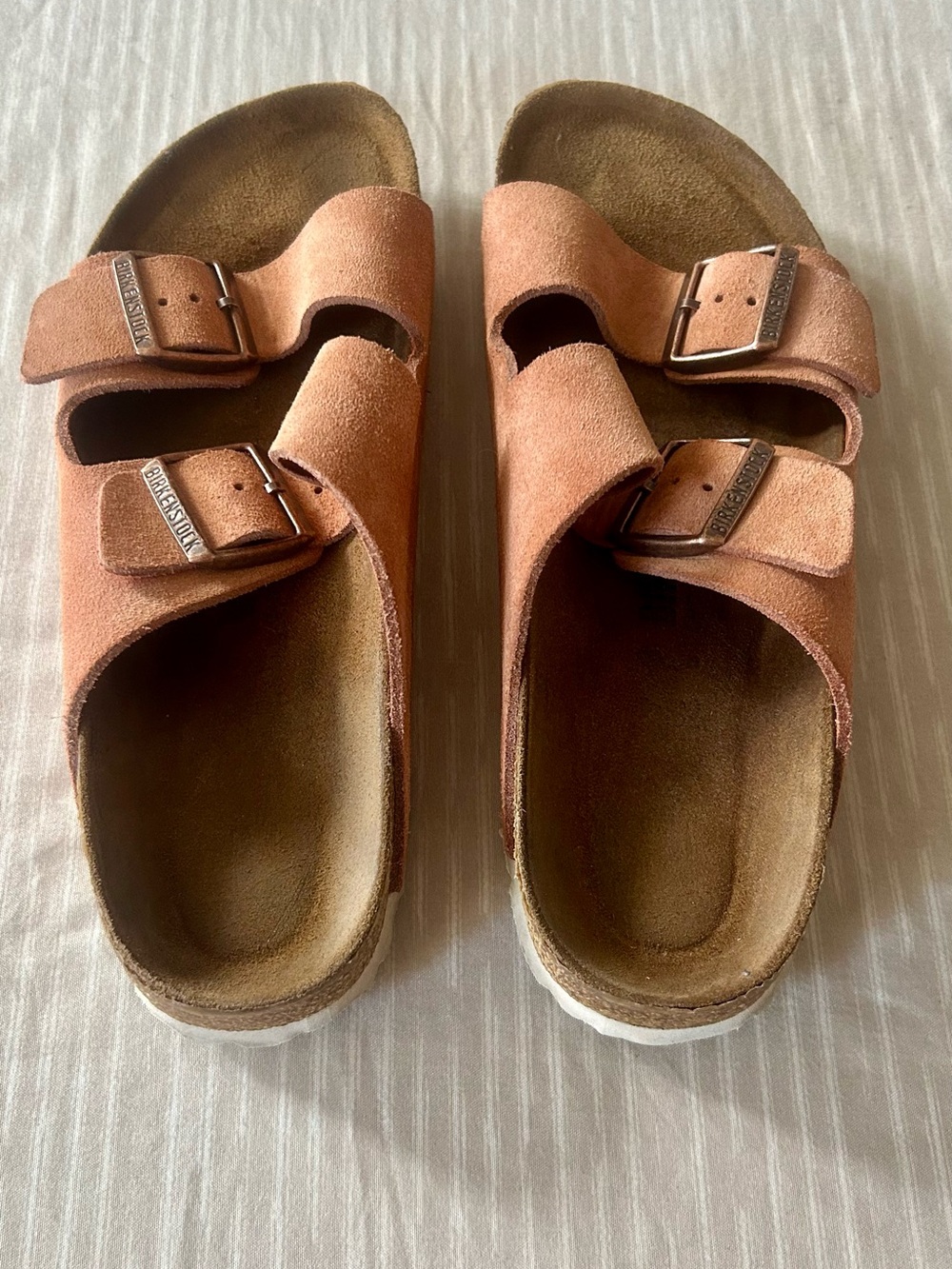Birkenstock Arizona Suede Double Strap Sandals - Rust Brown